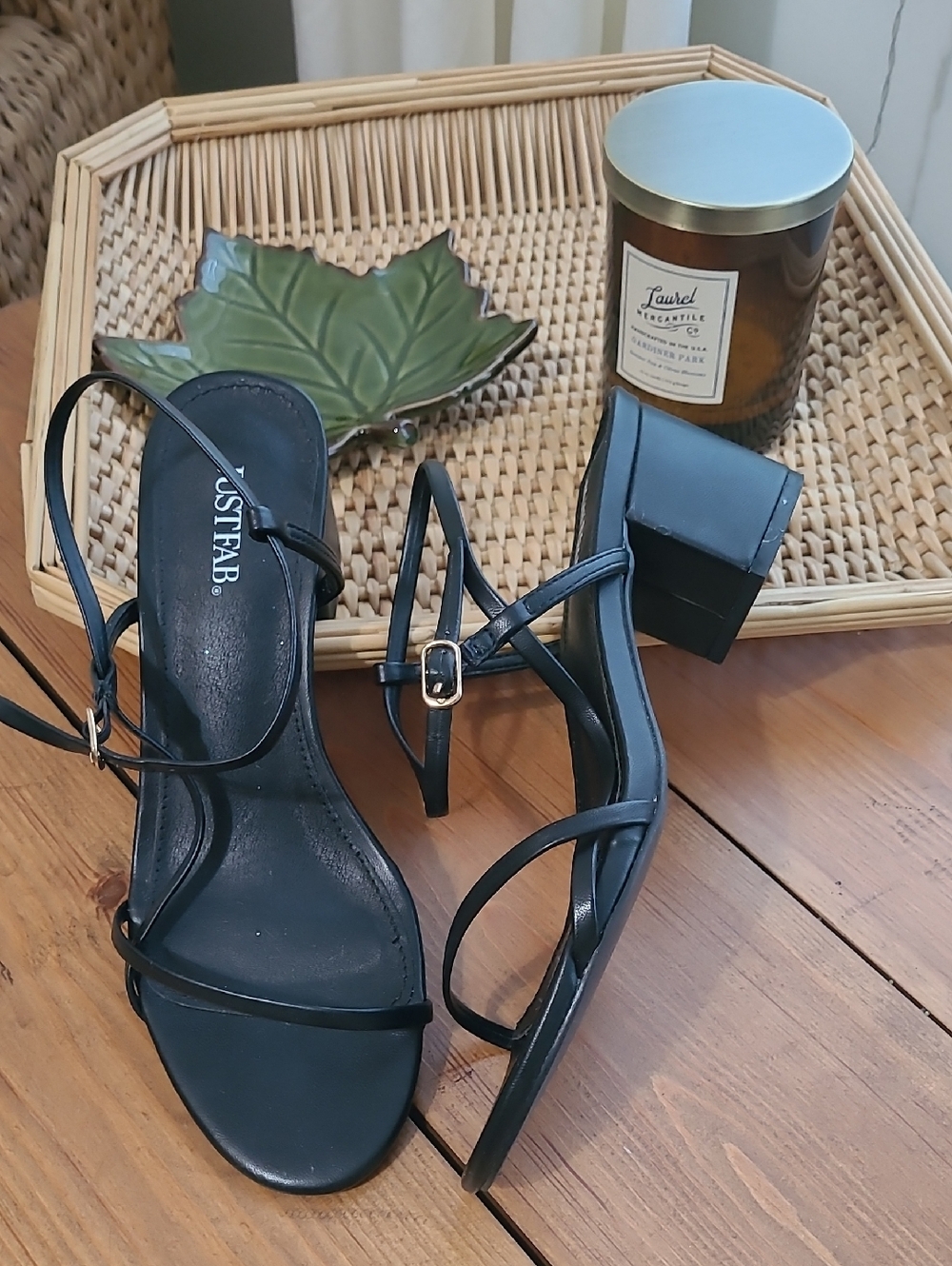 Black Block Heel Strappy Sandals